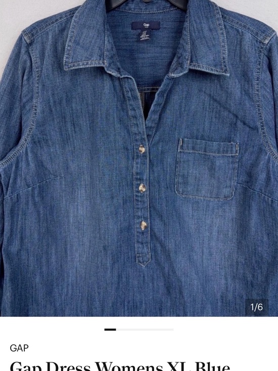 GAP Tops - GAP Blue Denim Shirt Dress with Chest Pocket
